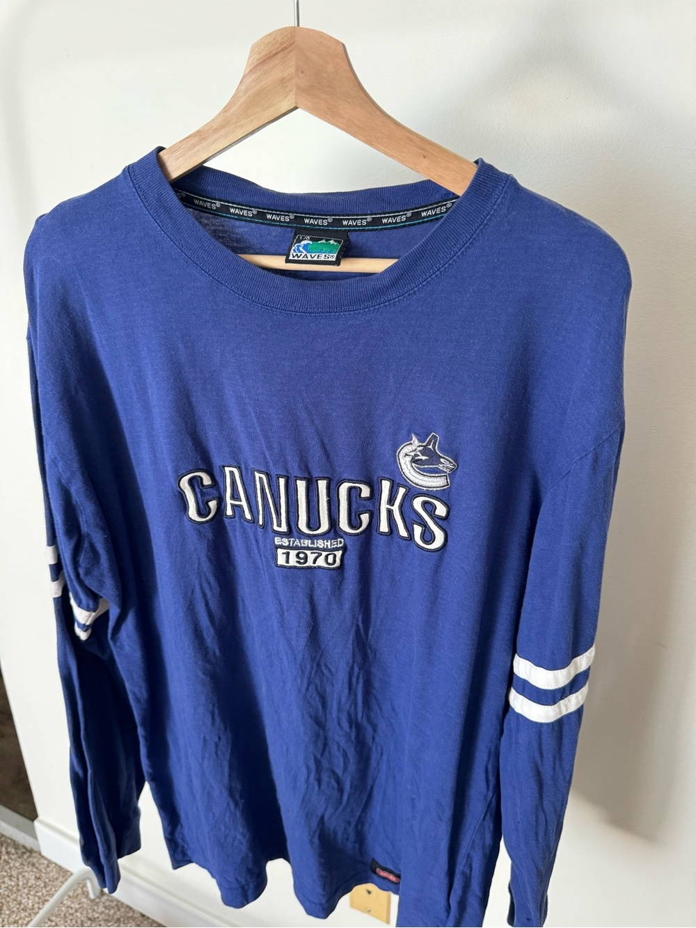 NHL Canucks Blue Long Sleeve Shirt